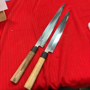 【和包丁 刺身包丁 堺 丸 五請合】2本セット 調理器具 引き上げ品 現状品【B7-4①】0119