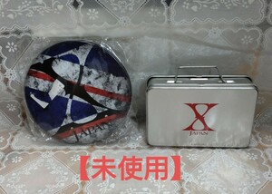 【未使用】XJAPAN　缶入りメモ、シール入りトランク缶　YOSHIKI　ToshI　hide　Pata　Heath　Sugizo　TAIJI