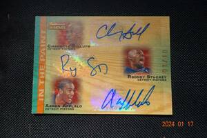 C.Billups/R.Stuckey/A.Afflalo 2007-08 Topps Trademarks Moves Triple Ink In the Paint #01/10 !!