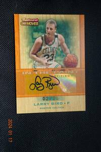 Larry Bird 2007-08 Topps Trademarks Moves Ink Orange!! #02/25