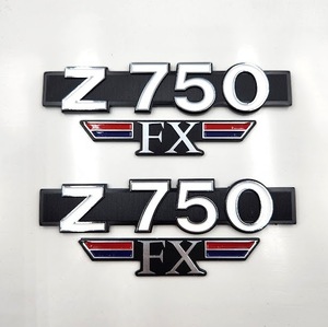 Z750 FX 新品 サイドカバー シルバーエンブレム セット 検/Z550FX GPZ χ Z400GP Z1 Z2 MK2 Z1R XJ XJR CBX GS ヨシムラ BEET 当時物 旧車
