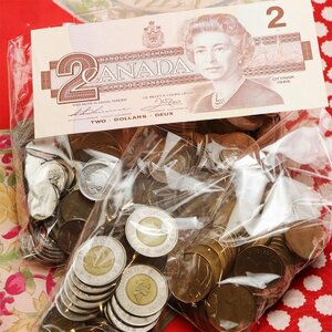 y_19) カナダ　外国紙幣　硬貨　コイン　合計:183.1カナダドル CANADA DOLLAR ◯まとめて◯　大量