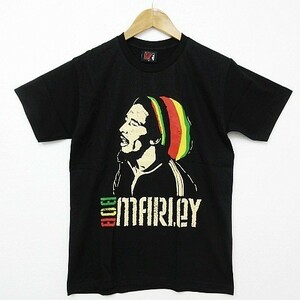 【送料無料】【新品】ボブ・マーリー Bob Marley レゲー ラスタ 前後両面プリント 黒 ブラック Lサイズ■TB552