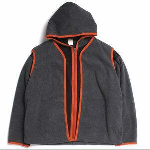 N.HOOLYWOOD 2WAYS FLEECE HOODIE 定価35,200円 size40 チャコール 192-CS10-075pieces エヌハリウッド フリース パーカー