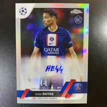 2022-23 Topps Chrome UCC Auto Refractor Hugo Ekitike PSG RC ウーゴ・エキティケ 直筆サインカード_画像1