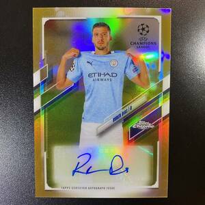 Ruben Dias 2020-21 Topps Chrome UEFA Gold Bubbles REFRACTOR Auto Manchester City 直筆サインカード ルベン・ディアス