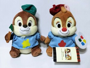  chip & Dale Disney store limitation soft toy related goods collection case exhibition goods chite chip . Dale painter artist 