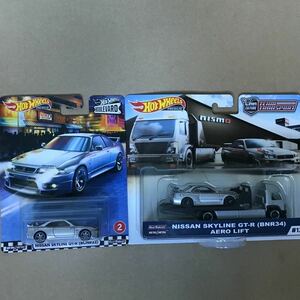 【ホットウィール】チームトランスポート　日産　スカイライン　GT-R　R34 ニスモ&ブルーバード ニスモ スカイライン BCNR33