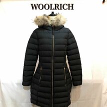 美品 ＷＯＯＬＲＩＣＨ フード付 レディース ウールリッチ サイズＭ ダウンコート 黒 定番 洋品婦人服/269_画像1