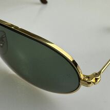 美品!!希少 90s B&L Ray-Ban W1597 ファッションメタル フェイバー 58㎜ ゴールド G-15 ボシュロム USA レイバン メタル 廃盤品_画像2