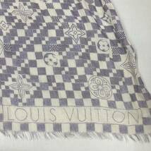 1146 LOUIS VUITTON ルイヴィトン ダミエアズール エトール アリゼ カシミヤ×シルク スカーフ ストール ショール _画像6