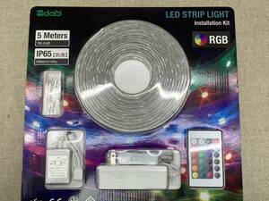 RGB　リモコン付き　LEDテープライト　5m　防水　100V用