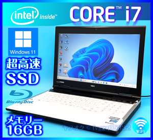 NEC きれいなホワイト【SSD新品 1000GB+HDD750GB+大容量メモリー16GB】Windows 11 Core i7 3630QM Bluetooth Office2021 Webカメラ LL750/L