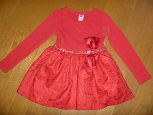GIRLS5歳用赤の長袖ドレス　 139