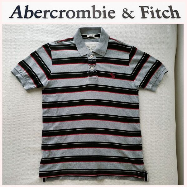 【正規品】Abercrombie & Fitchアバクロンビー&フィッチ 刺繍 半袖ポロシャツ レア お洒落 メンズ M