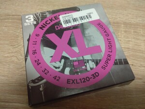 3セットパック D'Addario EXL120-3D Nickel Wound 009-042 ダダリオ エレキギター弦