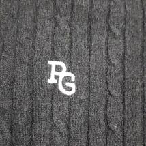 【極美品】PEARLY GATES パーリーゲイツ カシミア100% ゴルフウェア ニット セーター サイズ5 Lサイズ ロゴ刺繍 PG 89 メンズ ブラック 黒_画像3