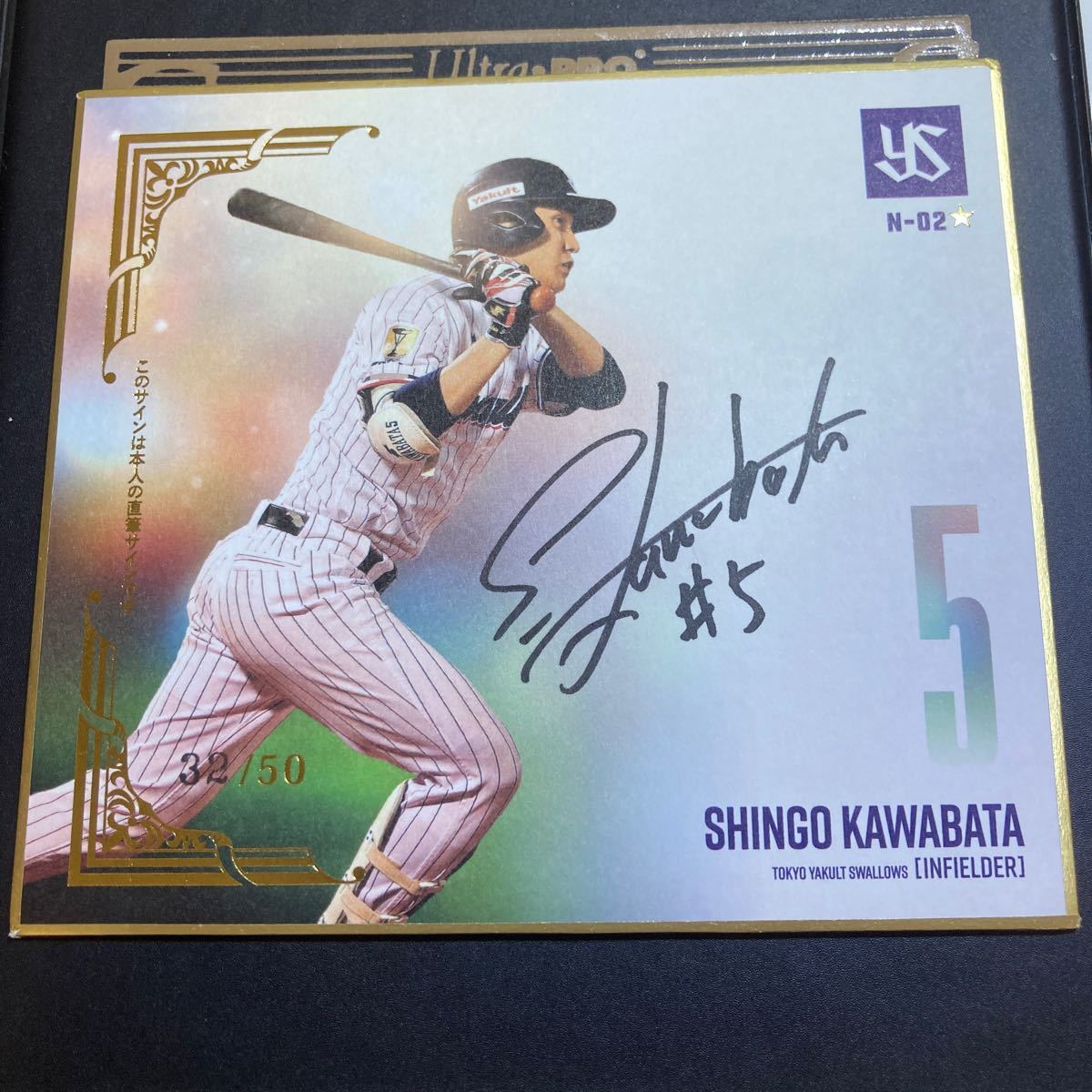 Shingo Kawabata mini papel de colores autografiado, limitado a 50 copias, Tokyo Yakult Swallows ~ 2017 mini tarjeta comercial de papel de colores, escrito, Tarjeta única, Revista de béisbol, 2014~