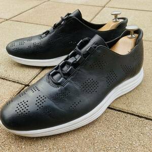 ★美品★ コールハーン COLEHAAN 7 約24.5㎝ レザースニーカー スニーカー グランドOS GRAND OS 黒 BK ブラック メンズ 牛革