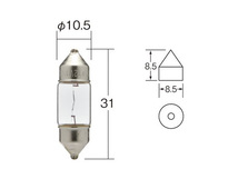 白熱 バルブ 車内 方向指示 ランプ ライト 両口金 12V 10W S8.5/8.5 T10×31 クリア 10個 ノーマルバルブ 小糸製作所 小糸 KOITO 2254_画像3
