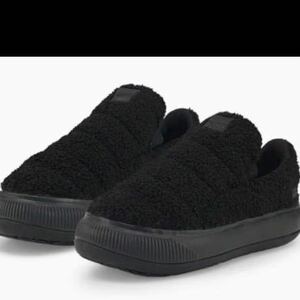 PUMA スニーカー SUEDE MAYU SLIP-ON TEDDY BLACK ブラック 厚底スニーカー シューズ シェルパ レディース 38488701サイズ23㎝箱付き