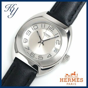 1円～ 3ヶ月保証付き 磨き済み 美品 本物 人気 HERMES エルメス エスパス ES2.210 革ベルト レディース 時計