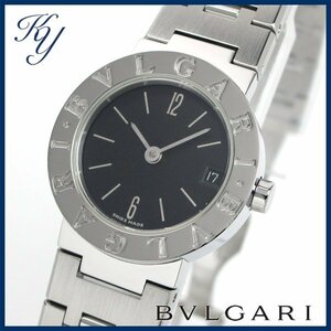 1円～ 3ヶ月保証付き 磨き済み 美品 本物 定番 人気 BVLGARI ブルガリ BB23SS ブラック レディース 時計