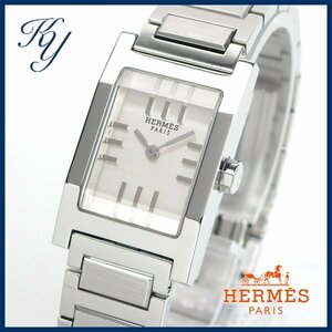 1円～ 3ヶ月保証付き 磨き済み 美品 本物 人気 HERMES エルメス タンデム TA1.210 シルバー レディース 時計