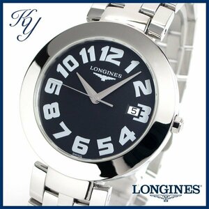 1円～ 3ヶ月保証付き 磨き済み 美品 本物 人気 LONGINES ロンジン ドルチェビータ L5.675.4 ブラック メンズ 時計