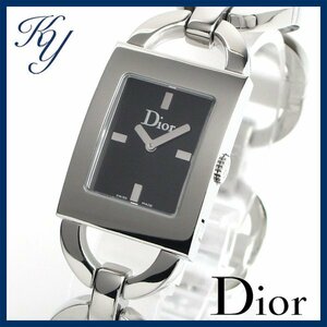 1円～ 3ヶ月保証付き 磨き済み 美品 本物 人気 Christian Dior クリスチャン ディオール マリス D78-109 ブラック レディース 時計