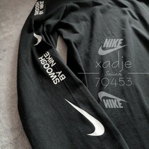 新品 正規品 NIKE ナイキ NSW SWOOSH スウッシュ プリント 長袖 ロンT 2枚セット 黒 ブラック 白 ホワイト L_画像4