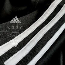 新品 正規品 adidas アディダス 上下セット セットアップ ジャージ 黒 ブラック 白 三本ライン 裾ファスナー付き O XL_画像6
