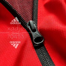 新品 正規品 adidas アディダス 上下セット ナイロン ウィンドブレーカー ジャージ セットアップ 赤 レッド 黒 白 ロゴ プリント 薄手 L_画像4
