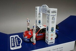 IXO イクソ 1/43 シトロエン クサラ 優勝台とフィギュア2体付 WRC ツール・ド・コルス ワールドチャンピオン 2004 #3 RAM159