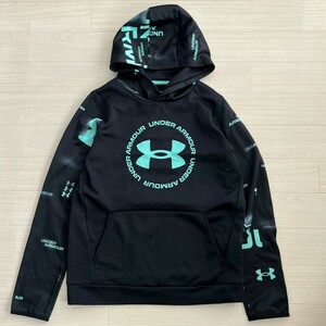 UNDER ARMOUR アンダーアーマー ロゴプリント フーディ プルパーカー カンガルーポケット キッズ ジュニア 子供　YXL