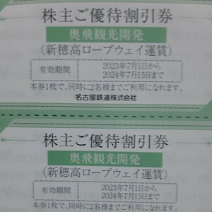 新穂高ロープウェイ 迅速対応 入札 即落札 1枚で2名様利用できます