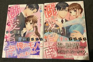 最新刊あり、溺愛指南～敏腕ＣＥＯの甘い手ほどき～、1、2巻(帯付少しよれあり)りすヲ、一読本は美品、マーマレードコミックス