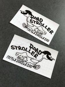 送料無料☆ ROAD STROLLERステッカー 特大サイズ お得左右セット 【黒色】世田谷ベース 世田谷 アメ車 旧車 ロードストローラー