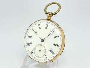 アンティーク 懐中時計 14金無垢 メンズ テンプOK!OH必要 64.4g 1800年代 14K Solid Gold case pocket watch