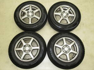 YFC LAYCEA(レイシア)02 5J-13 off+35 pcd100/4H 155/80R13 スタッドレス付き4本 パッソ,プラッツ,ヴィッツ,ロゴ,ブーン他！JWL・JWL-T有り