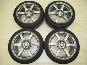 ヨコハマ AVS モデルT6 7.5J-17+33 8J-17+38 pcd114.3/5H 215/45R17 タイヤ付き4本 アルテッツァ,スイフトスポーツ,チェイサー,マークⅡ他