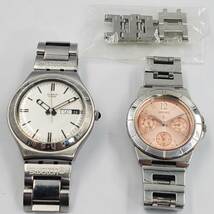 ＃24317 腕時計 2点まとめ SEIKO セイコー 女性用 腕時計 DOZ5AB-I Swatch 男性用腕時計　irony w-30ステンレス [動作未確認 箱無し] _画像1