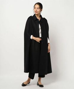 agnes b Agnes B black poncho long coat wool 