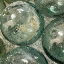 浮き球 ガラス玉 吹きガラス 気泡 昭和レトロ 漁業 古民具 30個セット 直径約10㎝前後 051502K/N8_画像4
