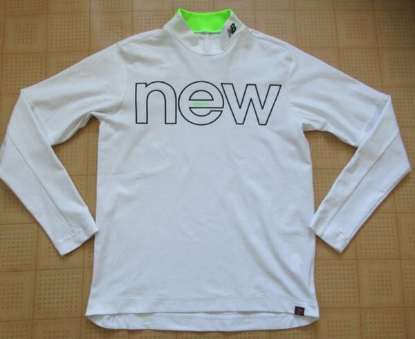 即決 New Balance GOLF メンズ長袖モックネックシャツ ホワイト 4サイズ Mサイズ相当 ニューバランス ゴルフ