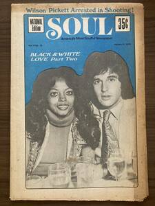 SOUL : America's Most Soulful Newspaper January 6, 1975　スティービー・ワンダー、ウィルソン・ピケット逮捕 ほか　米国黒人音楽紙