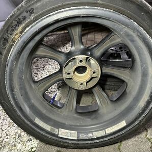 17インチ4穴 深リム 7.0J ＋25 PCD100 4本タイヤ付き195/40R17の画像7