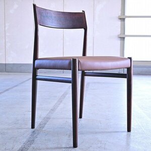  rare SIBAST FURNITURE[MODEL418] dining chair b roast wood material leather Vintage si bust a Rene voda- chair Arne Vodder