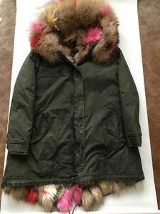  prompt decision ultimate beautiful goods Mr&Mrs Italy[ Mr. and Mrs. Italy ] Army Parker long fox fur Mod's Coat XS TM