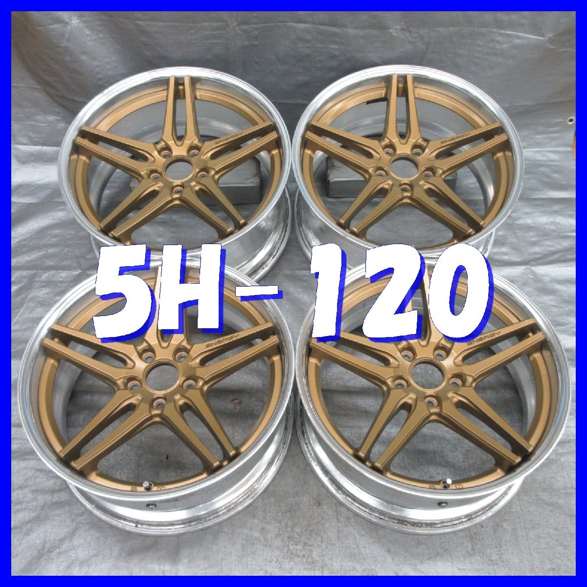 * бесплатная доставка A2# ENERGY # 20×8.5J+38/20×9.5J+50 # 5H PCD120 # ступица φ72.5 * 4шт.@* 2 деталь /W спица Gold / обод полировка 